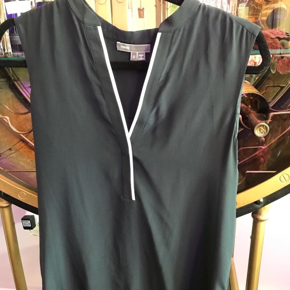 Vince navy silk tank top blouse size 2